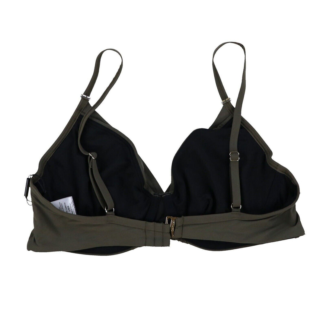 Calvin Klein Women's Black Liquid Twist Front Underwired Bikini Top Size Small