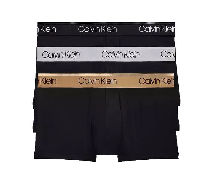 Calvin Klein Men's Black Cotton Stretch 3 Pack Low Rise Trunk Brief Size Small