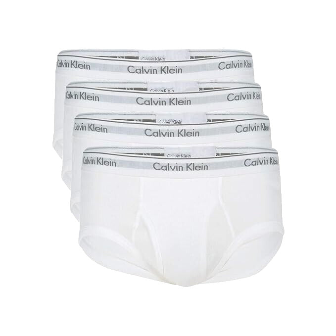 Calvin Klein Mens White Classic Fit Cotton Brief Underwear Size S 4 Pack