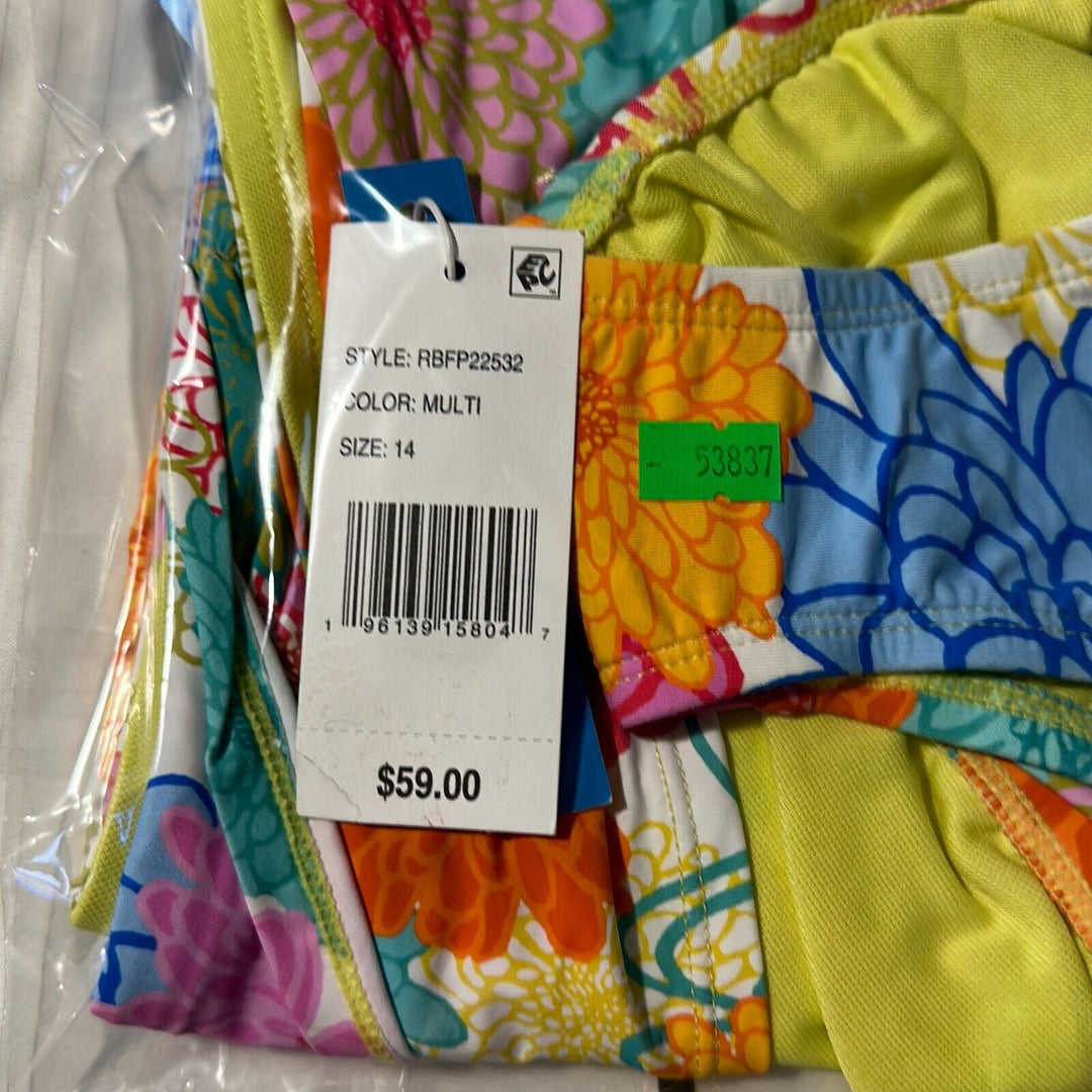 Bleu Rod Beattie Women's Multicolor Fresh Picks Sarong Bikini Swim Bottom Sz 14