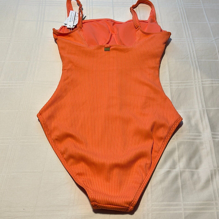 Bleu Rod Beattie Women's Coral Chic Walk The Line One Piece Swimsuit Size 12