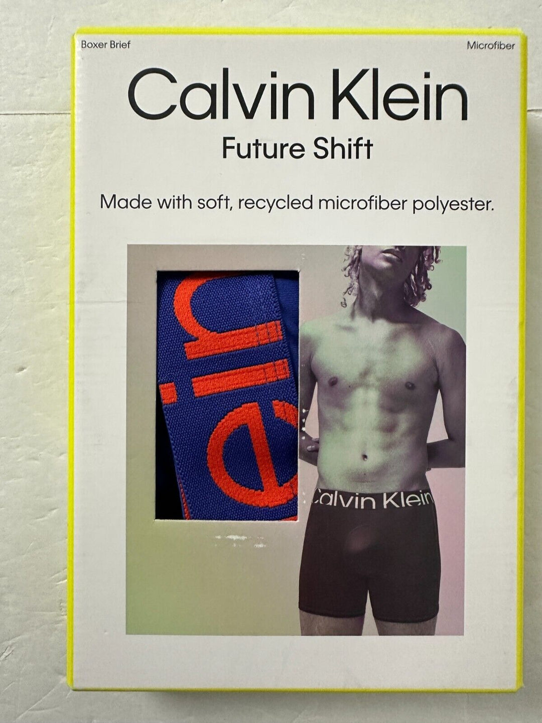 Calvin Klein Mens Blue Future Shift Microfiber Boxer Brief Underwear Size Small