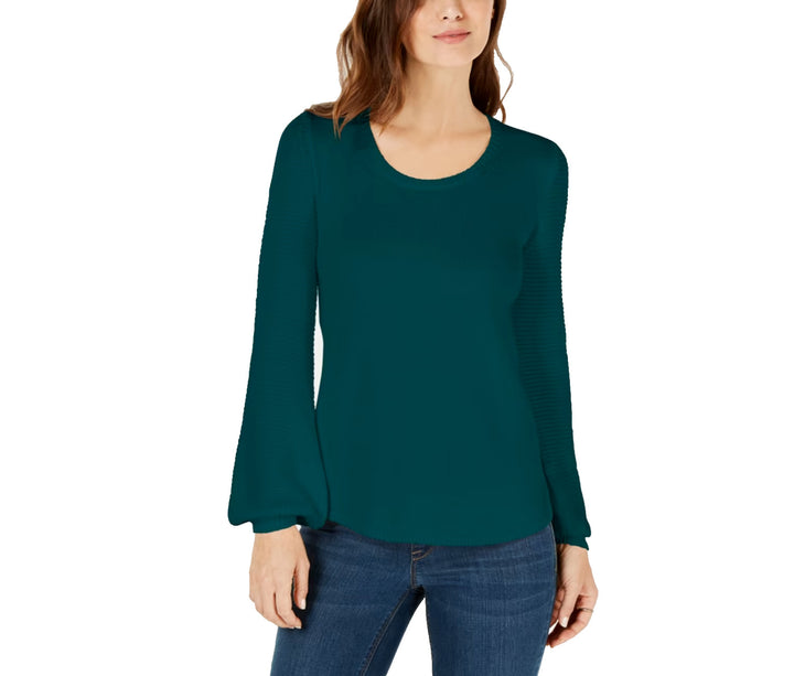 Style & co. Women's Green Long Sleeve Round Neck Pullover Sweater Size XXL