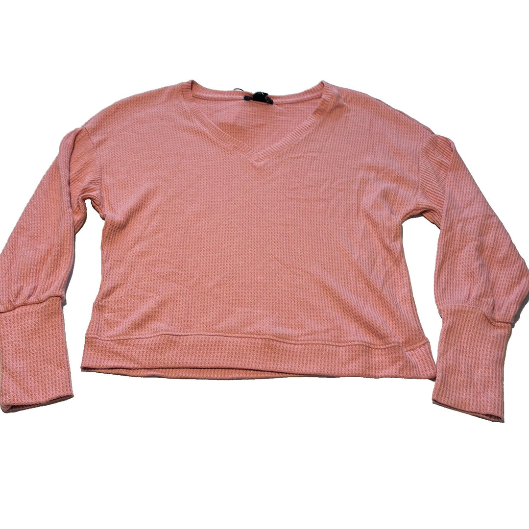 Sanctuary Women's Pink Knitted V-Neck Long Sleeve Pullover Sweater Size Medium