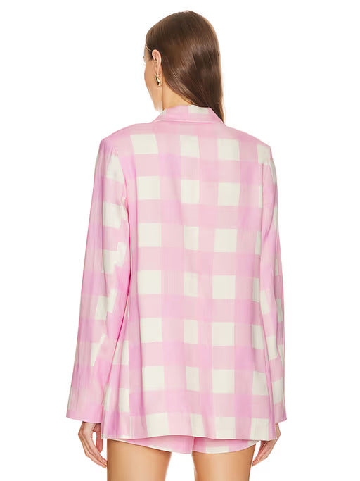 Sanctuary Womens Candy Gingham Long Sleeve Kora Blazer Jacket Size S