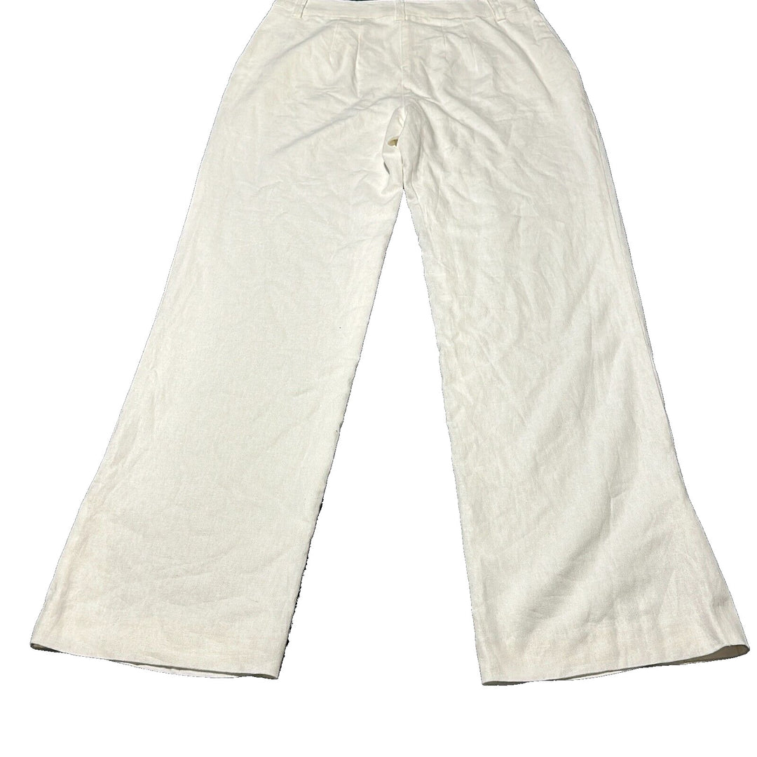 Sanctuary Women's White Flat Front Pockets Straight Leg Trouser Pants Size 30