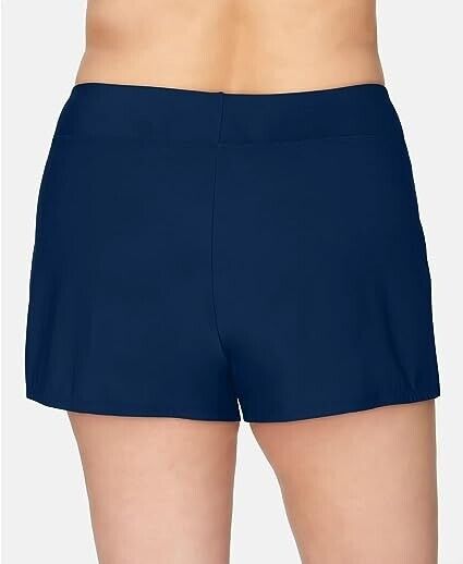 Swim Solutions Women's Navy Blue Pull On Swim Boy Shorts Bottom Size 16W