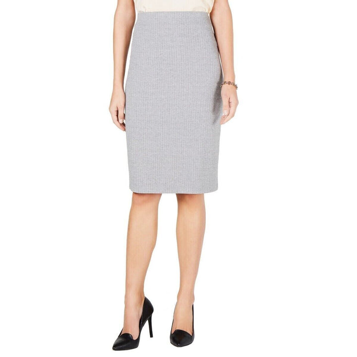 Tommy Hilfiger Women's Gray Herringbone Stretch Straight & Pencil Skirt Size XS