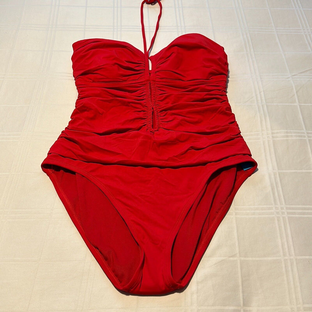 Bleu Rod Beattie Women's Ginger All Tied Up Bandeau One Piece Swimsuit size 14