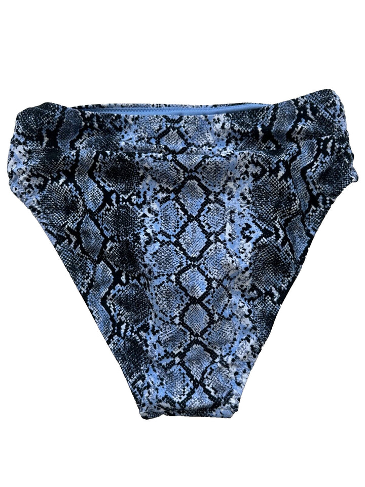 Bar III Womens Peri Allure Snake Print Slitherin High-Rise Bikini Bottom Size XS