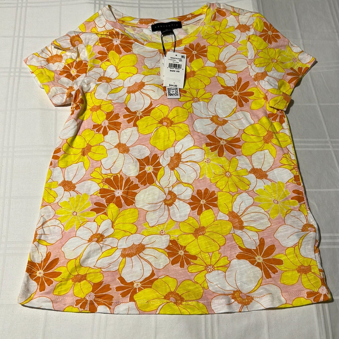 Sanctuary Women's Sunny Days The Perfect Print Short Sleeve T-Shirt Size XS