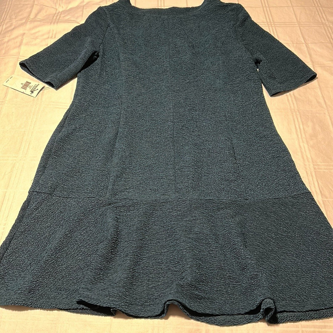 American Living Women's Green Jacquard Drop Waist Mini Dress Size 16