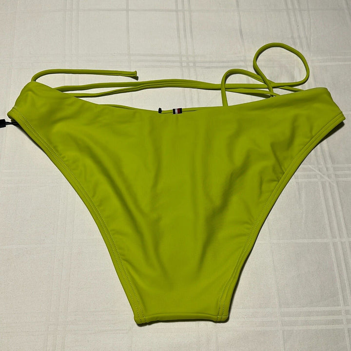 Tommy Hilfiger Women's Bright Chartreuse High Leg Cheeky Bikini Bottom Size XL