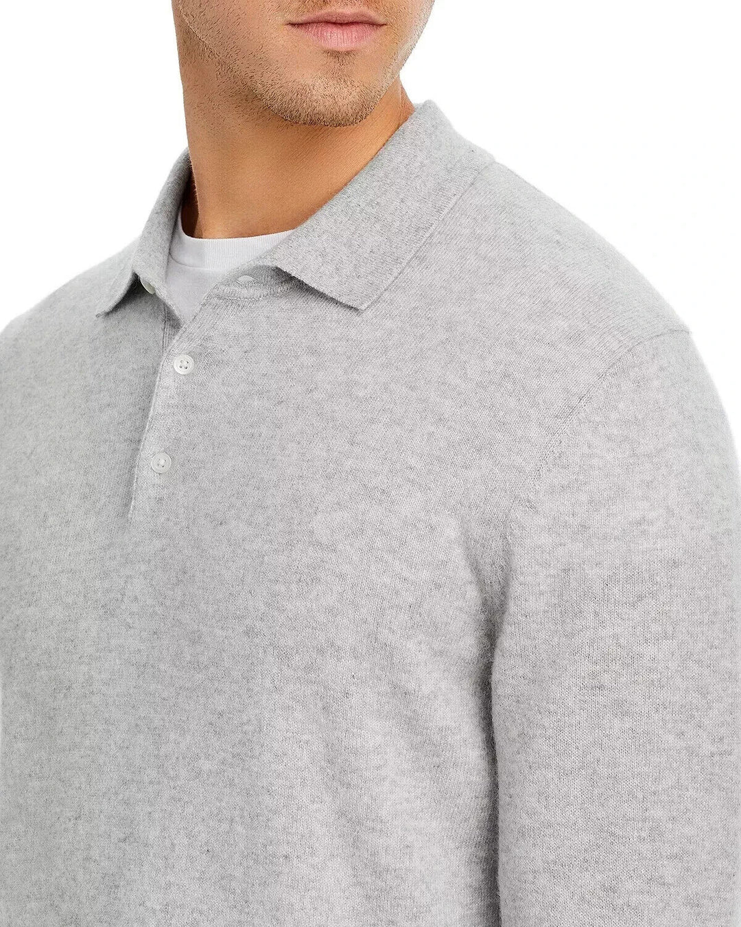 The Men's Store Bloomingdale's Mens Dove Gray Three Button Polo Sweater Size XXL