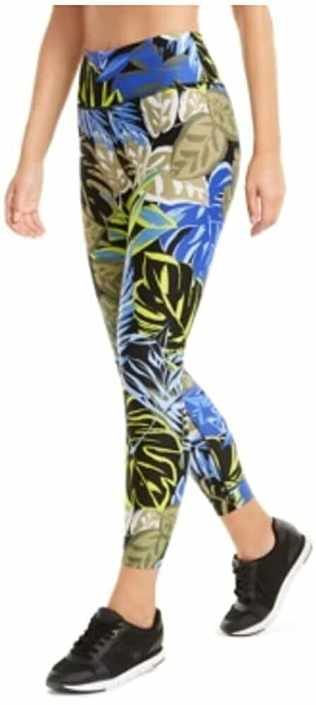 Calvin Klein Women's Performance PF0P1910 Blue Printed High Waist Leggings Sz XS