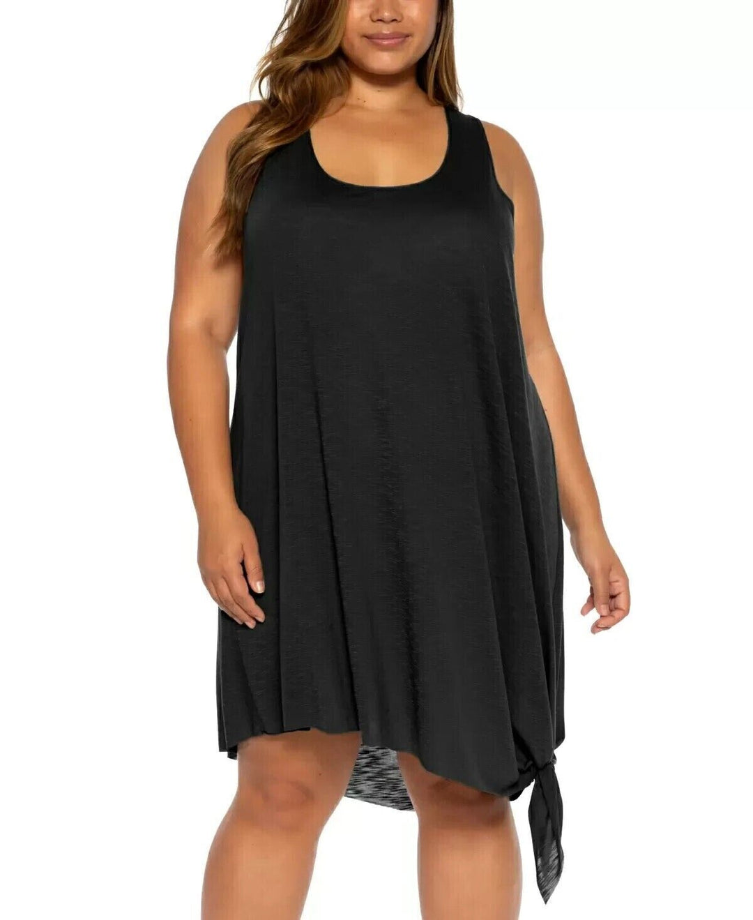 Becca Women's Black Sleeveless Scoop Neck Cross Back Tunic Swimdress Sz 2X 20-22