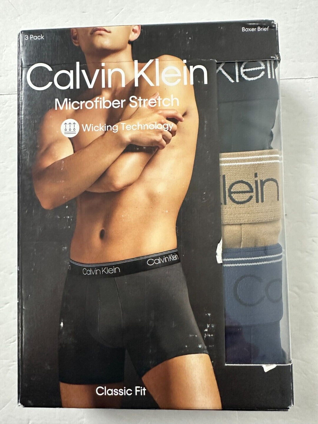 Calvin Klein Cotton Stretch Wicking Technology Classic Boxer Brief Size S 3 Pack