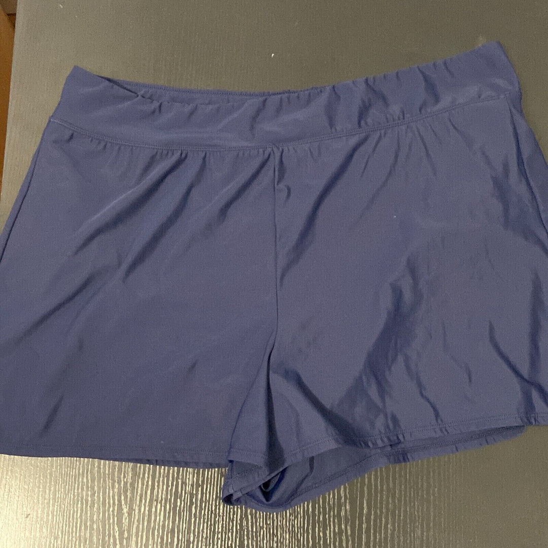 Swim Solutions Women's Navy Blue Elastic Waist Boy Shorts Bottom Size 20W