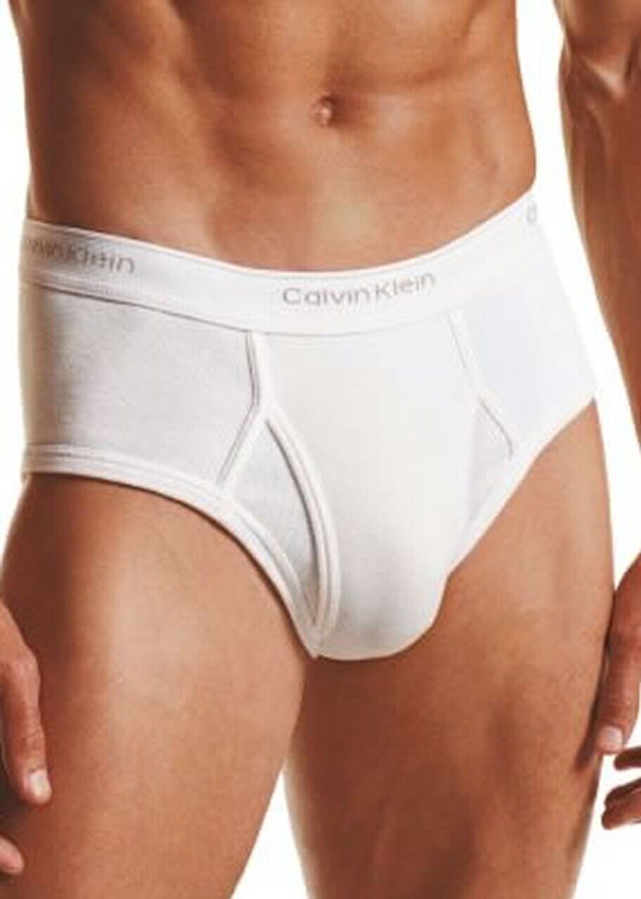 Calvin Klein Mens White Classic Fit Cotton Brief Underwear Size S 4 Pack