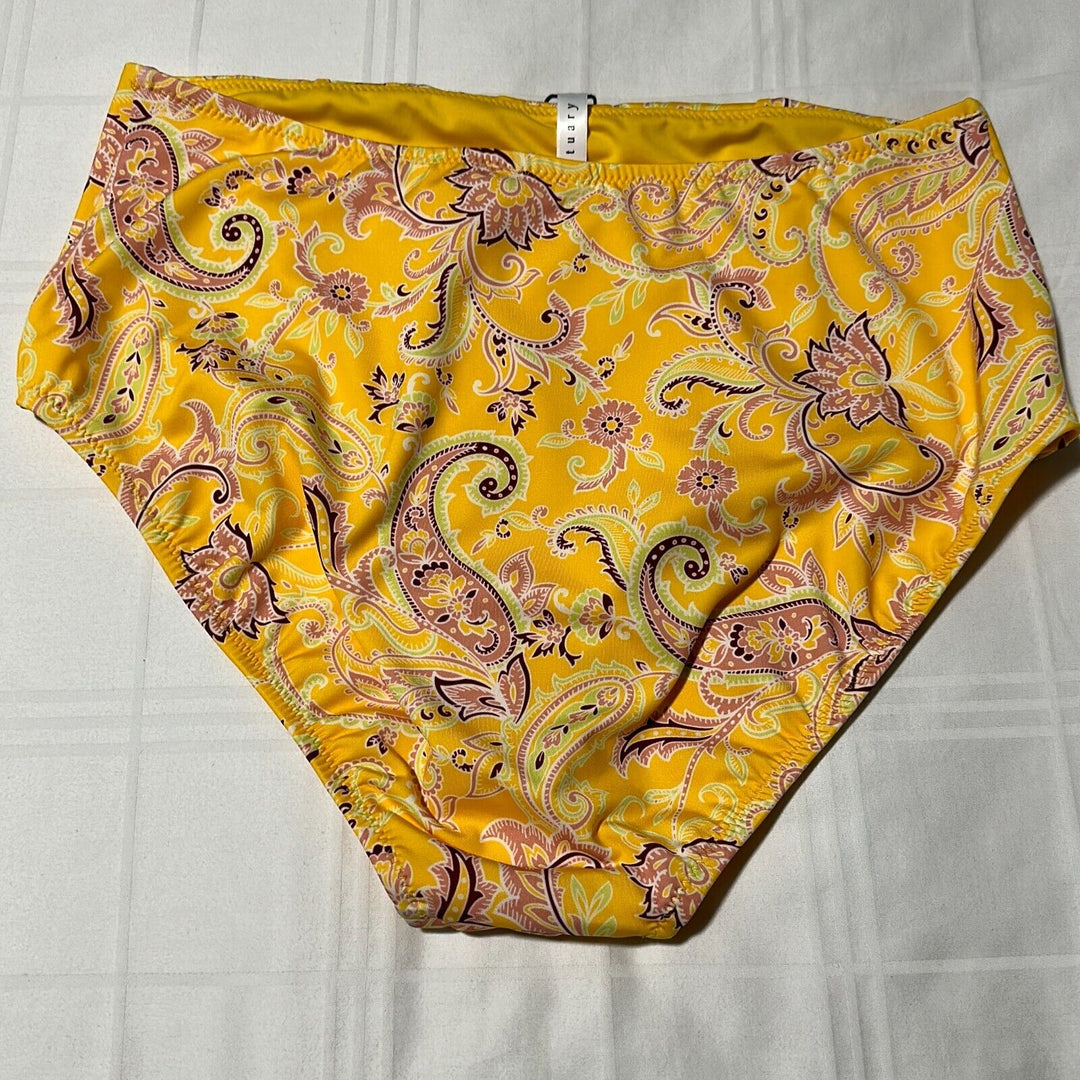 Sanctuary Women's Mango Paisley Divas In The Detail High Waisted Swim Bottom M