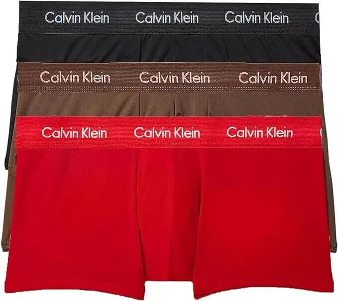 Calvin Klein Men's Black Cotton Stretch 3 Pack Low Rise Trunks Brief Size Small