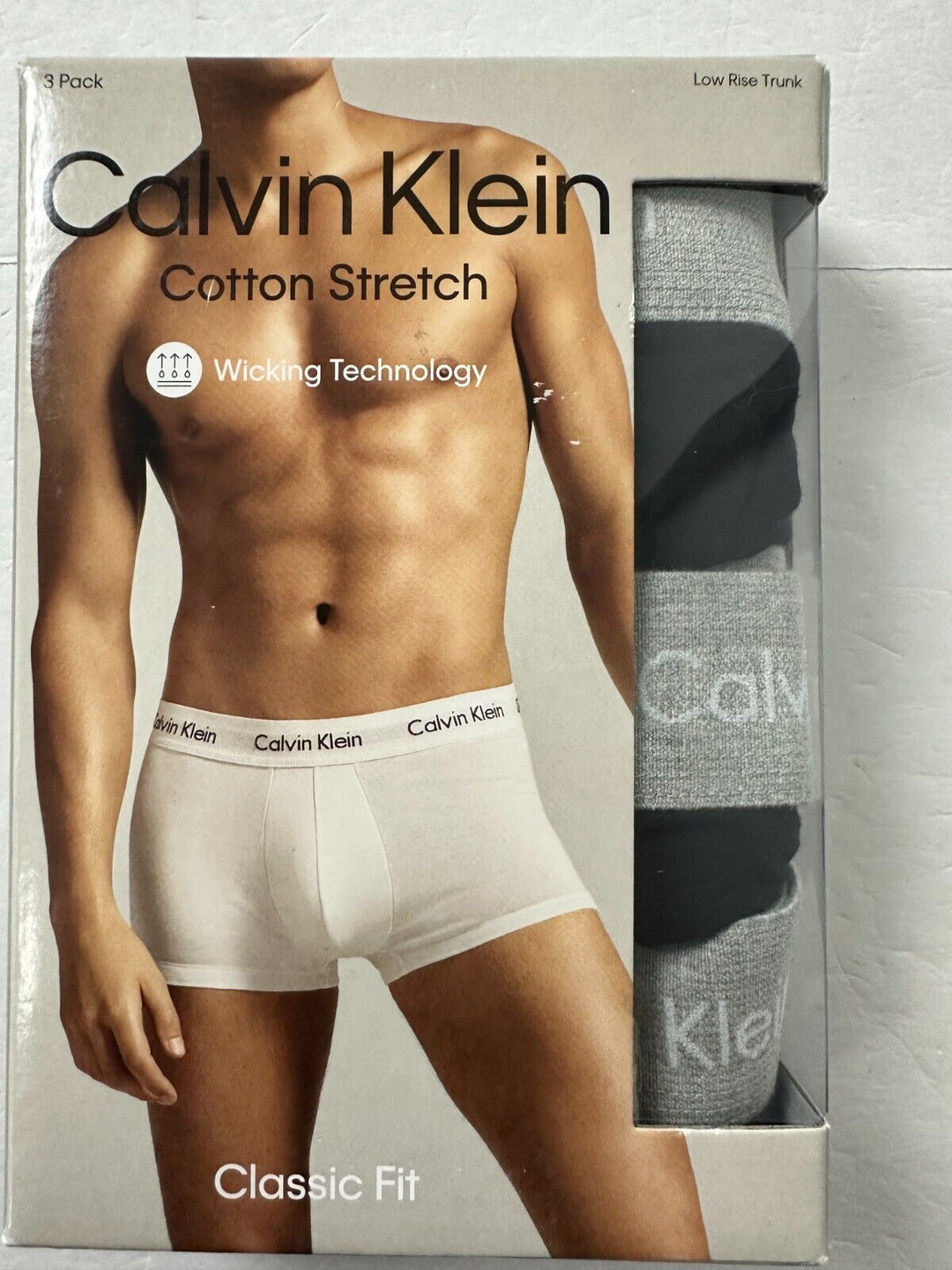 Calvin Klein Men's Black Cotton Stretch 3 Pack Low Rise Trunks Brief Size Small