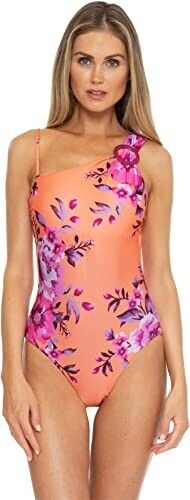 Becca Women's Multicolor Full Bloom Arabella Asymmetrical One Piece Swimsuit M