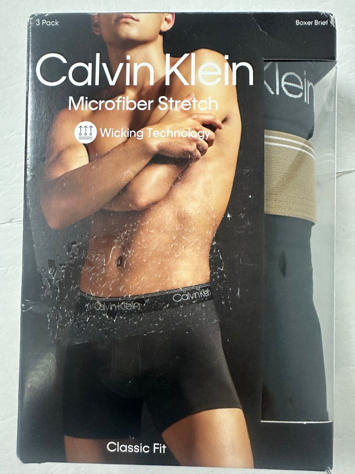 Calvin Klein Microfiber Stretch Wicking Technology Boxer Brief Size M 3 Pack