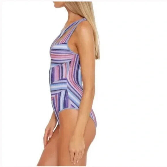 BECCA By Rebecca Women's Multicolor Arabella Asymmetrical One Piece Swimsuit M