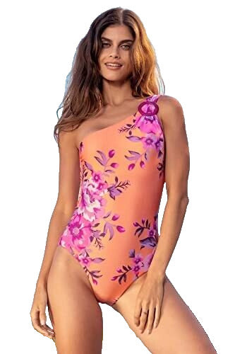 Becca Women's Multicolor Full Bloom Arabella Asymmetrical One Piece Swimsuit M