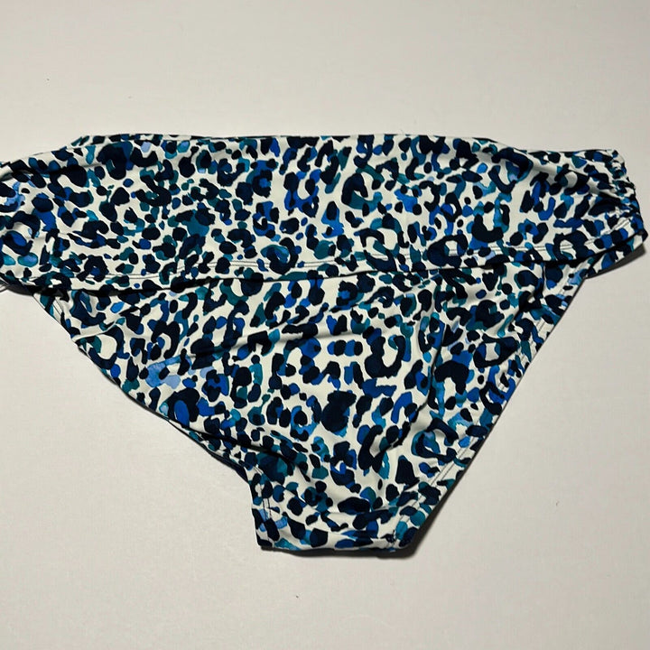 Bleu Rod Beattie Women's Navy Leopard Print Stretch Swim Bottom Hipster Size 14