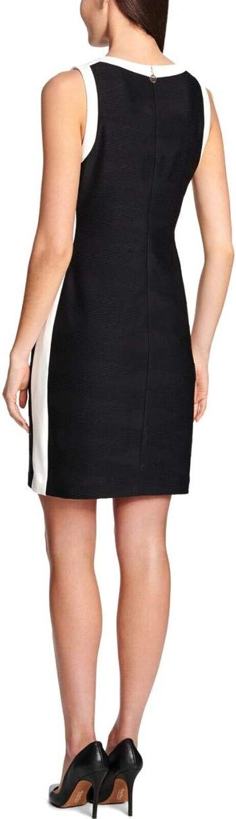 Tommy Hilfiger Women's Black Sleeveless Crisscross Knit Sheath Dress Size 10