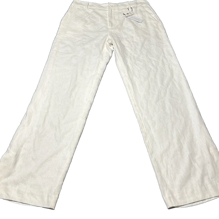 Sanctuary Women's White Flat Front Pockets Straight Leg Trouser Pants Size 28