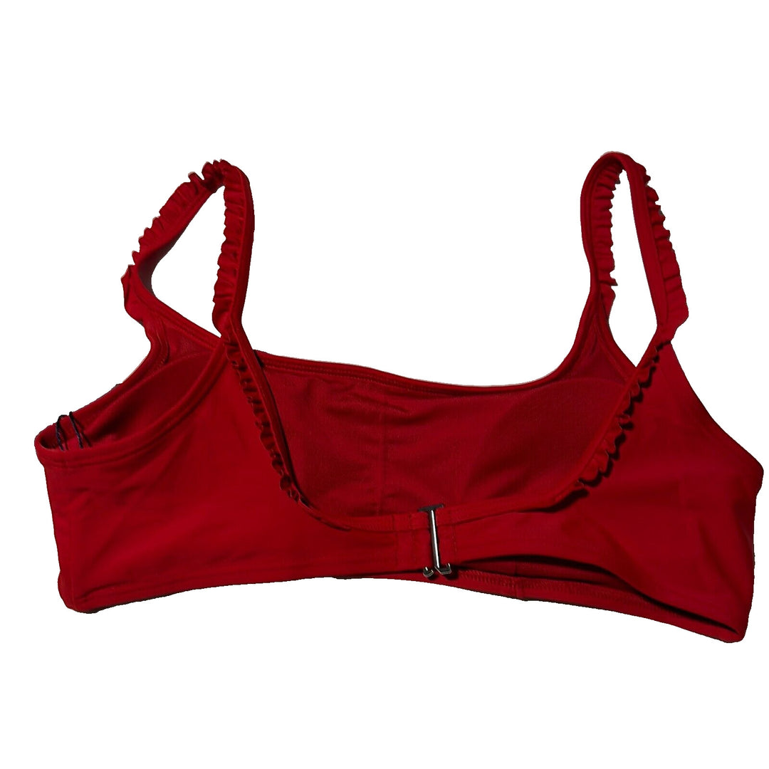 Tommy Hilfiger Women's Scarlet Stretch Ruffle Strap Bikini Swim Top Size XL