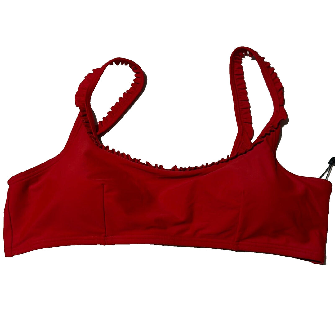 Tommy Hilfiger Women's Scarlet Stretch Ruffle Strap Bikini Swim Top Size XL