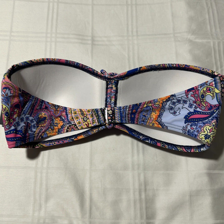 Tommy Hilfiger Women's Blue Jaipur Paisley Provence Halter Bikini Top Size M