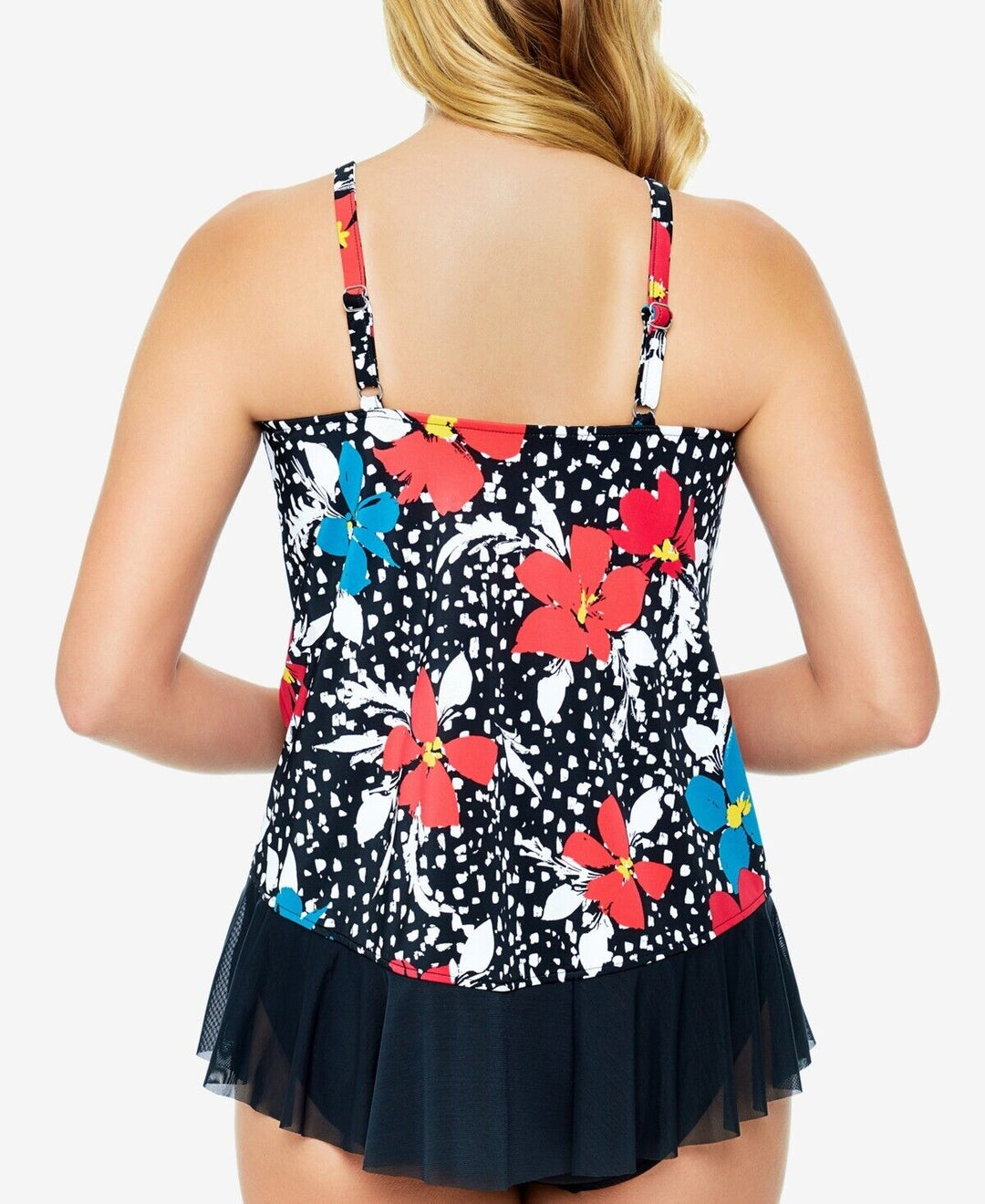 Swim Solutions Women's Penbrooke Celebration Pleated High Neck Tankini Size 12