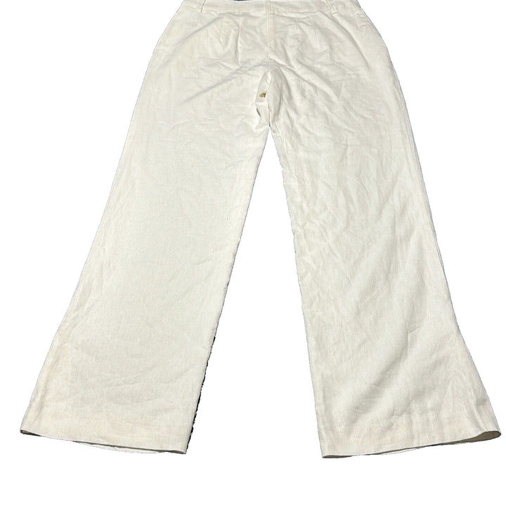 Sanctuary Women's White Flat Front Pockets Straight Leg Trouser Pants Size 28