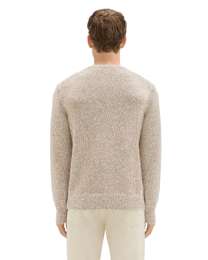 Theory Mens Pumice Multi Crewneck Sweater Heathered Mauno Crew Neck Size X-Large