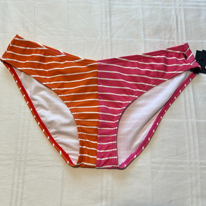 Tommy Hilfiger Women's Dahlia Striped V-Cut Bikini Swim Bottom Size Medium