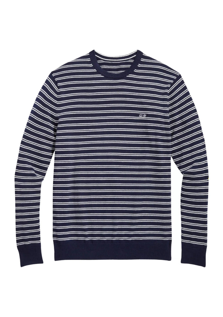 Vineyard Vines Mens Nautical Navy Cotton Cash Striped Crew Neck Sweater Size XL