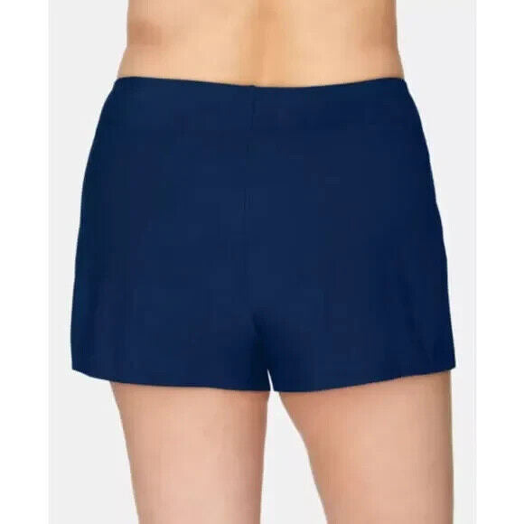 Swim Solutions Women's Navy Blue Elastic Waist Boy Shorts Bottom Size 20W