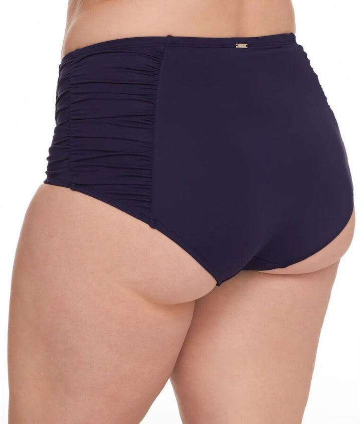 Anne Cole Women's Navy Convertible High-Waist Pull On Bikini Bottom Size 18W