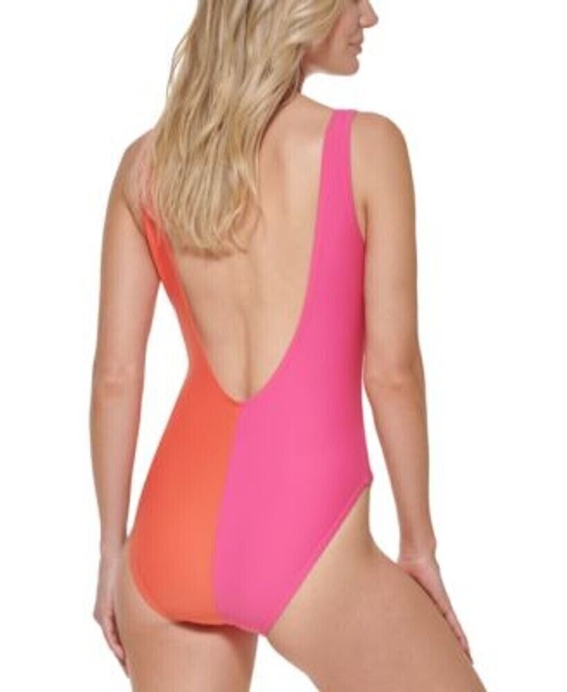 Tommy Hilfiger Women's Dahlia Pink Split Tank One-Piece Swimsuit Size 10