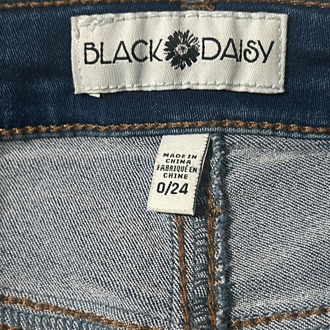 Black Daisy Women's Billie Miki Wash Ripped Denim Skinny Jeans Size 0/24