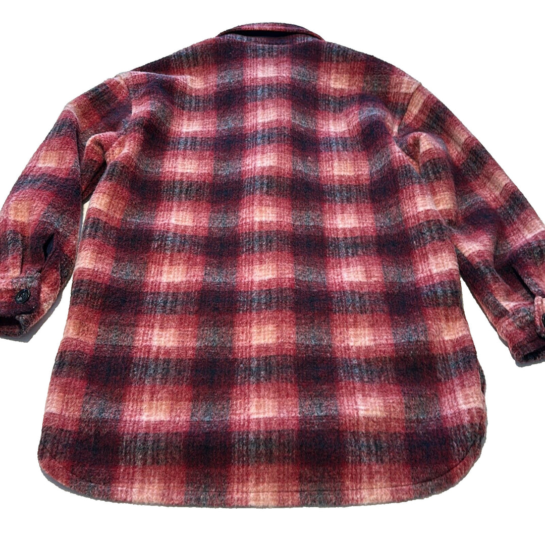 Sanctuary Women's Red Long Sleeve Collared Plaid Town Shirt Jacket Size S