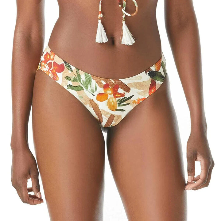 Vince Camuto Women's 112 Bone Floral Print Smooth Bikini Swim Bottom Size Small