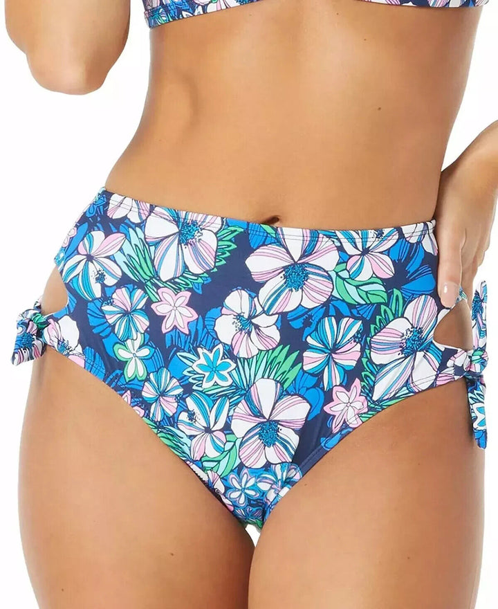 Sundazed Women's Multi Tatum Floral-Print Tie Side High-Waist Swim Bottom Size S