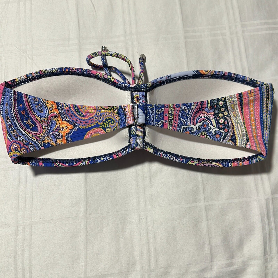 Tommy Hilfiger Women's Blue Jaipur Paisley Provence Halter Bikini Top Size Small