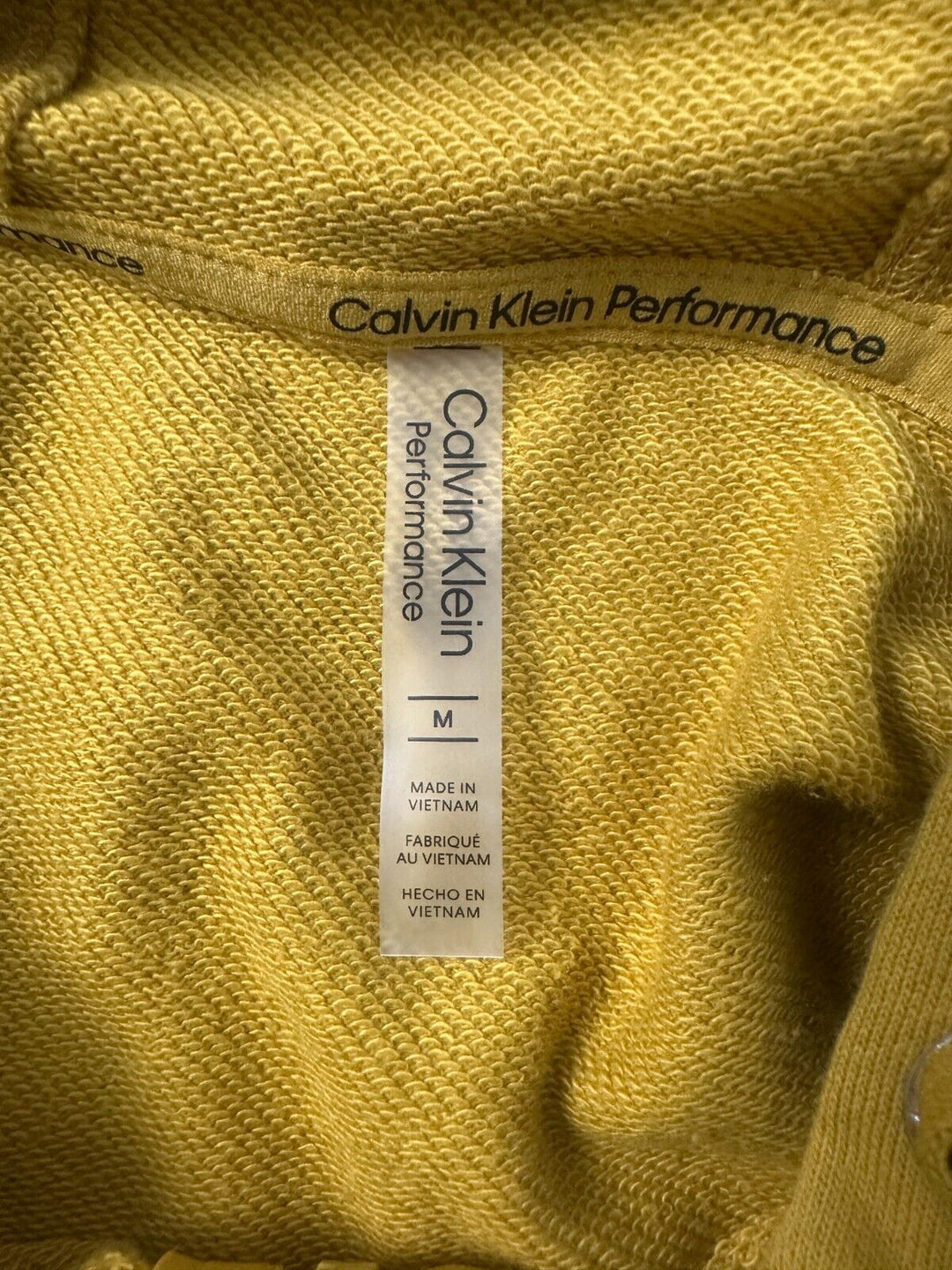 Calvin Klein Performance Women's Yellow Full Zip Logo Tape Sleeve Jacket Size M